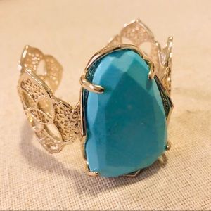 Kendra Scott turquoise wide gold cuff